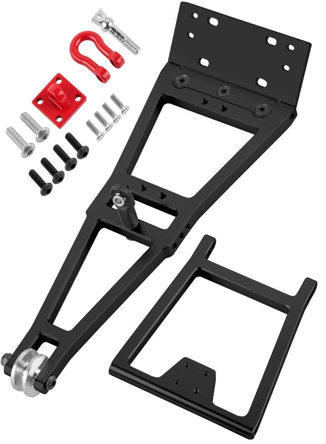 RCHuiWow RC Winch Double Stent Rescue Set Truck Tow Crane Arm Wrecker Kit for 1/10 RC Crawler SCX10 TRX4 Capra LCG Chassis,DIY RC Truck and Tow Build Kit,Black - Image 1
